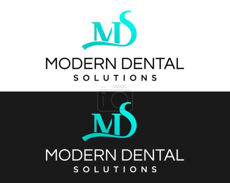 Téléchargez les illustrations : Lettres M D S monogramme dentiste dentaire clinique de soins de santé logo design. - en licence libre de droit