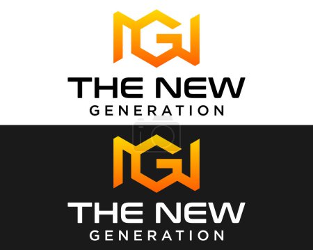 Letra NG monograma empresa logo diseño.