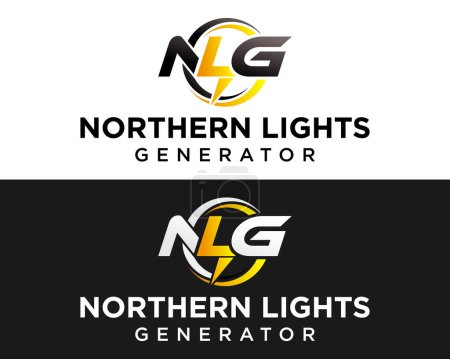 NLG Buchstaben Monogramm Macht Elektrische Firma Logo Design.