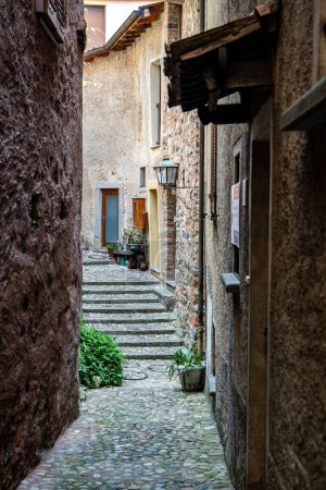 Photo for Morcote, Ticino, Switzerland - May 21, 2022 Narrow streets of  Morcote - Royalty Free Image