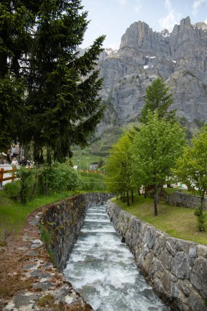 Leukerbad, Switzerland 28.05.2023 - Mountain River Dala View