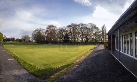 Photo for The bowling green in Castle Park, Penrith, Cumbria, UK - Royalty Free Image