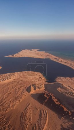 Photo for Looking south towards Ras Mohammed National Park at the southern tip of the Sinai Peninsula, Egypt - Royalty Free Image