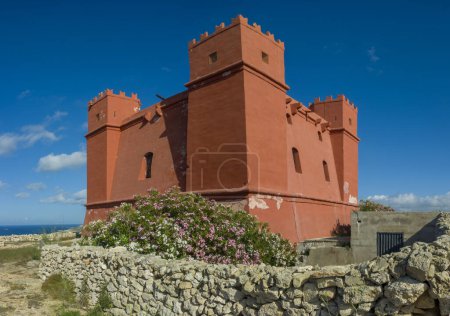 Photo for Saint Agatha's Tower (also known as The Red Fort) overlooking Mellieha in Malta - Royalty Free Image