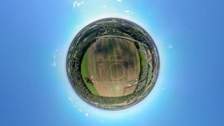 Foto de Una pequeña vista del planeta de un parche de calabaza cerca de Rougham en Suffolk, Reino Unido - Imagen libre de derechos