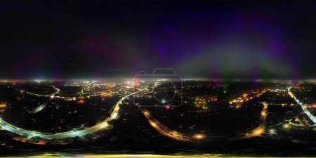 A 360 degree image of the Northern Lights (Aurora Borealis) over Ipswich in Suffolk, UK