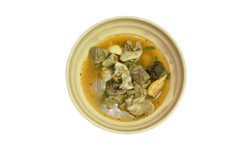 Photo for Boiled hot and spicy soup with pork entrails on bowl - Royalty Free Image