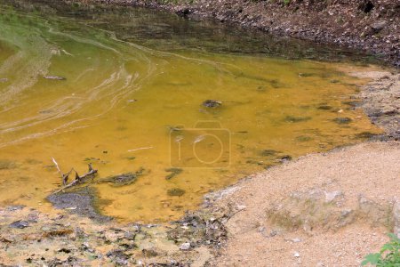 Photo for A view of a yellow lakelet in Rudawy Janowickie, Sudetes mountains, Poland - Royalty Free Image