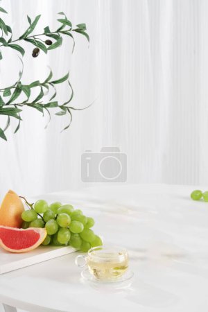 Photo for Natural background of flowers, stones and water to display products - Royalty Free Image