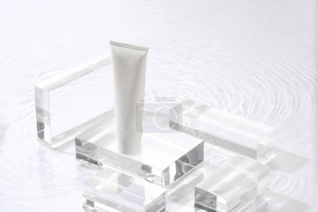 White tube with no logo or brand for mockup products