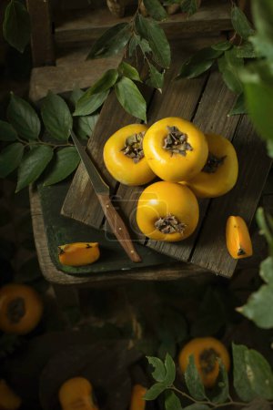 Photo for Image of Japanese persimmon Vietnam peach hi quality photo - Royalty Free Image