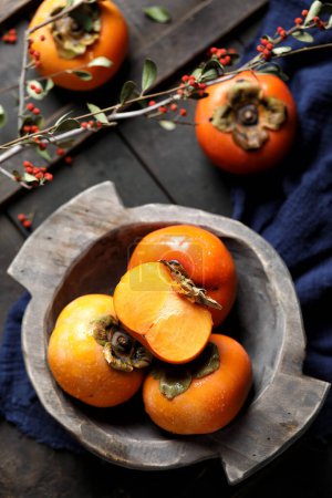 Photo for Image of Japanese persimmon Vietnam peach hi quality photo - Royalty Free Image
