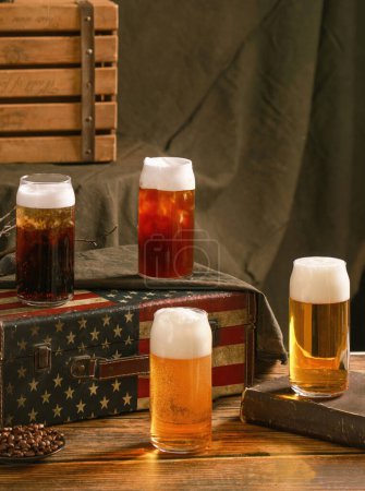 Photo for Images of beer mugs, beer hands and beer mugs taken in the studio, hi res photo - Royalty Free Image
