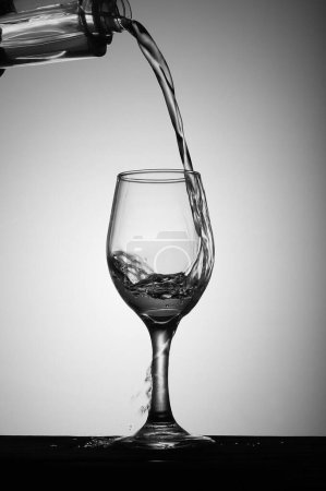 Photo for Beautiful images of pouring wine, broken wine glass and quitting drinking - Royalty Free Image