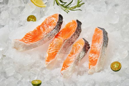 Photo for Images of salmon meat, sliced salmon, beautiful photos of salmon, high quality photo - Royalty Free Image