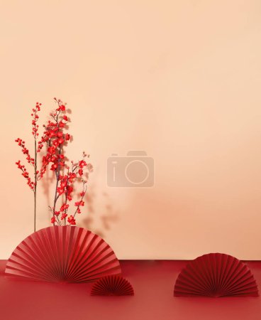 Photo for Lunar new year backdrop, Asian style new year wallpaper, Tet holliday, high quality - Royalty Free Image