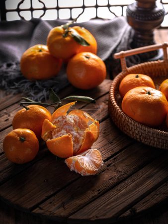 Photo for Beautiful images of tangerines, tangerines photographed in classic style, high quality images - Royalty Free Image