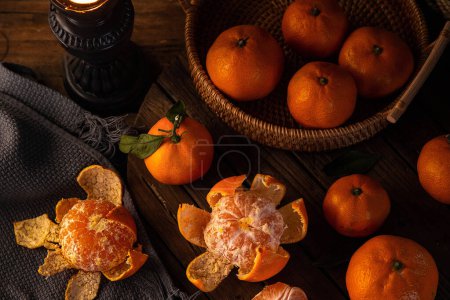 Foto de Hermosas imágenes de mandarinas, mandarinas fotografiadas en estilo clásico, imágenes de alta calidad - Imagen libre de derechos
