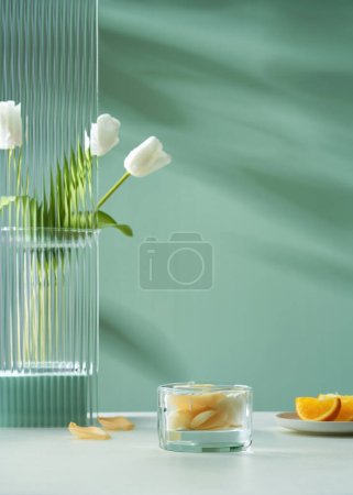 Photo for High-end interior backdrop for product display, Product backdrop ideas - Royalty Free Image