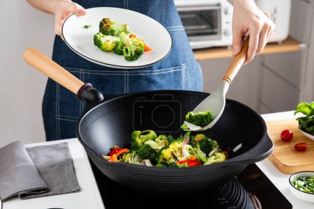 Photo for Images of cooking at home, preparing dinner, Asian food on the table - Royalty Free Image