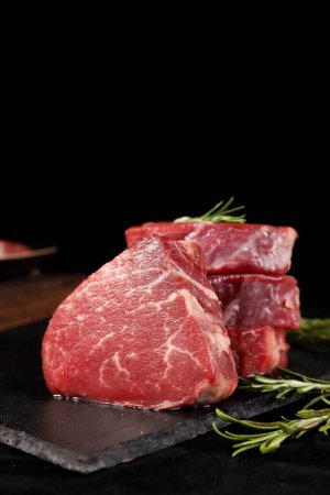 Photo for Images of raw meat, images of raw beef, images of raw pork, images of meat processed in restaurants - Royalty Free Image