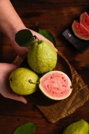 Photo for Pictures of guava, pink guava, delicious Asian guava, high quality images - Royalty Free Image