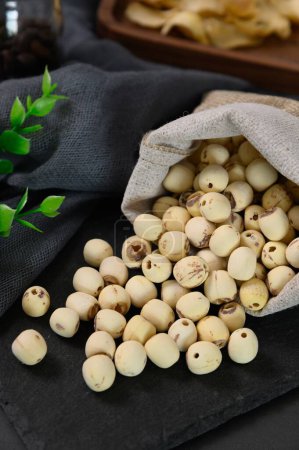 Photo for Images of lotus seeds with high-resolution photos, nutrient-rich, low-calorie and antioxidant-rich properties - Royalty Free Image