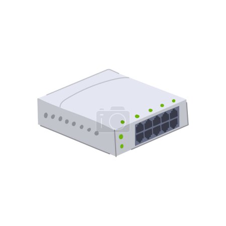 conectividad red interruptor de dibujos animados. configuración de gestión, seguridad de rendimiento, Poe gigabit conectividad señal de conmutación de red. ilustración de vector de símbolo aislado
