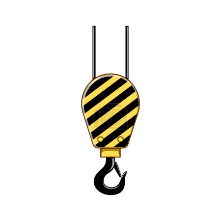 industrial crane hook cartoon. safety load, hoist rigging, steel manufacturing industrial crane hook sign. isolated symbol vector illustration