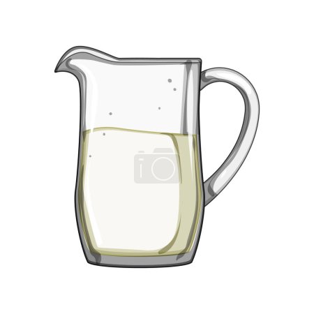 Illustration for Pitcher milk jug cartoon. cow liquid, breakfast fridge, gallon creamer pitcher milk jug sign. isolated symbol vector illustration - Royalty Free Image