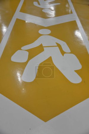 Photo for Traffic signals for pedestrians in the underground garage of the shopping center in the city - Royalty Free Image