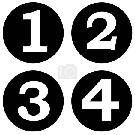 Photo for The numbers 1234 in black circles - Royalty Free Image