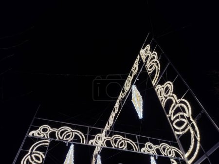 Photo for Christmas decorations made of lights in Baia Mare city, Romania - Royalty Free Image