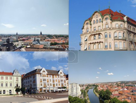 Foto de Collage con edificios de la ciudad de Oradea, Rumania - Imagen libre de derechos