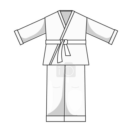 Ilustración de Uniforme Judogi, Karate Kimono Illustration. Arte marcial - Imagen libre de derechos