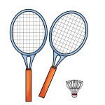 Essential badminton equipment, racket and shuttlecock. Olympic Games, Sport, competition ..
