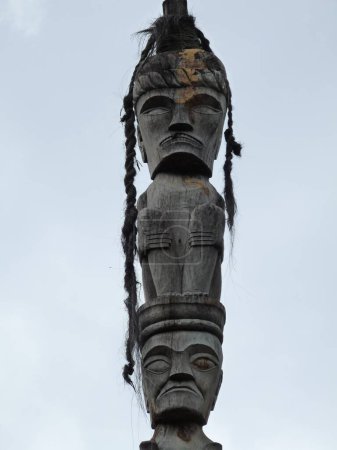 Close up of traditional Batak carved figures, Lake Toba, Sumatra ,Indonesia. High quality photo
