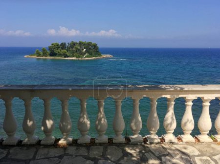 Idyllic view of Mouse Island off the Greek holiday island of Corfu. High quality photo