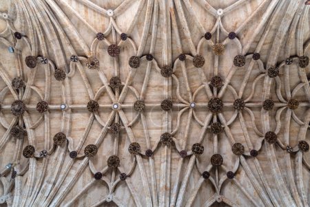 Foto de Renaissance Ribbed Vault in the Cathedral of Salamanca in Spain. Directly Below View - Imagen libre de derechos