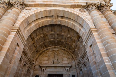 Photo for Low angle view of entrance portico to the Zamora Cathedral. - Royalty Free Image
