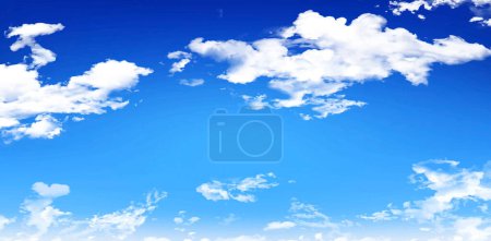 Illustration pour Illustration blue sky with clouds backgrounds for summer wallpaper, e commerce signs retail shopping, advertisement business agency, ads campaign marketing, backdrops space, landing pages, header webs - image libre de droit