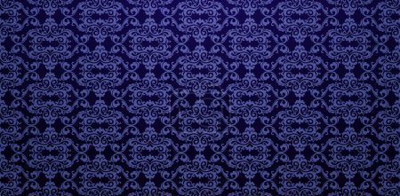 Vector Illustration nahtlos Tapete mit kunstvollen Muster dunkelblauen Hintergründen für modische moderne Tapeten oder Textilien, Bucheinbände, digitale Schnittstellen, grafische Druckdesign-Vorlagen