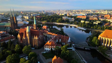 Stadt Europa schöne Luftaufnahmen von Breslau Polen