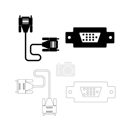 Ilustración de VGA cable icon. vector illustration symbol design. - Imagen libre de derechos