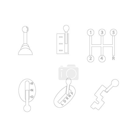 Ilustración de Palanca iconos de varios modelos, ilustración vectorial diseño simple. - Imagen libre de derechos