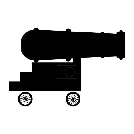 Illustration for Old cannon icon. vector illustration logo design - Royalty Free Image