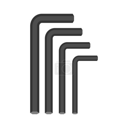 Téléchargez les illustrations : Allen keys icon vector illustration symbol design - en licence libre de droit