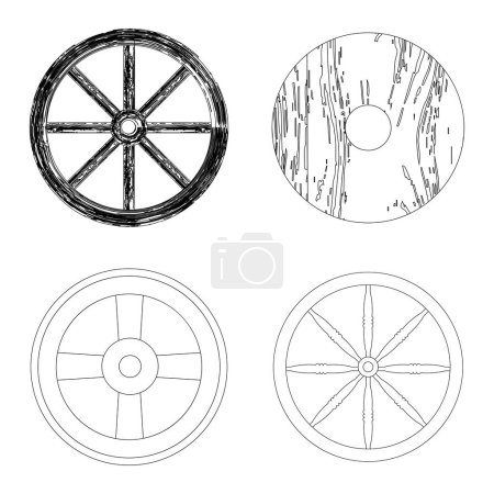Illustration for Vintage wooden wheel vector icon illustration design - Royalty Free Image