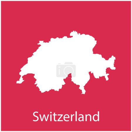 Téléchargez les illustrations : Switzerland icône de carte illustration design - en licence libre de droit