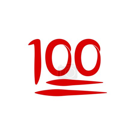 Téléchargez les illustrations : Nombre icône 100 dessin vectoriel illustration - en licence libre de droit